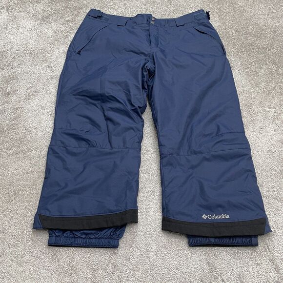 Columbia Omni Tech Arctic Trip Snow Ski Pants Mens XL Navy Blue Waterproof Nylon - Picture 1 of 16